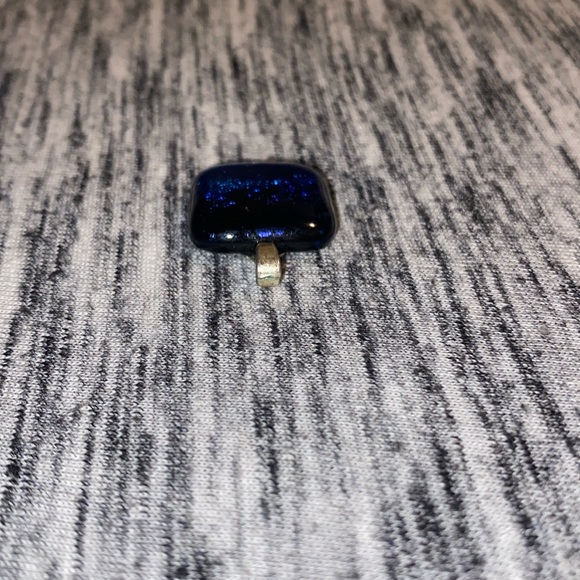 Vintage Y2K Ombré Blue Square Art Glass Pendant for Necklace Costume Jewelry - Picture 9 of 15